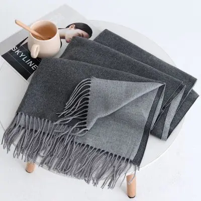 Gray Hemp Gray Зимний длинный женский шарф, модные теплые мягкие кашемировые шарфы для женщин, толстые пашмины шали, женские хиджаб, шарф, накидки - Цвет: Gray Hemp Gray