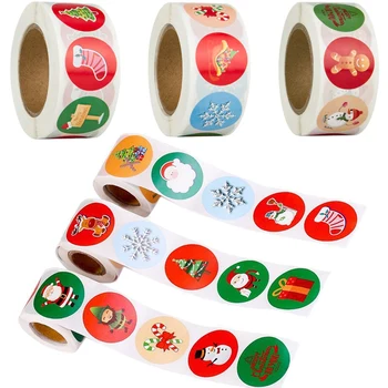 

Hristmas Ornaments Sticker Roll 500PCS Per Roll Very Suitable for Christmas Themed Decorations Combination Pack