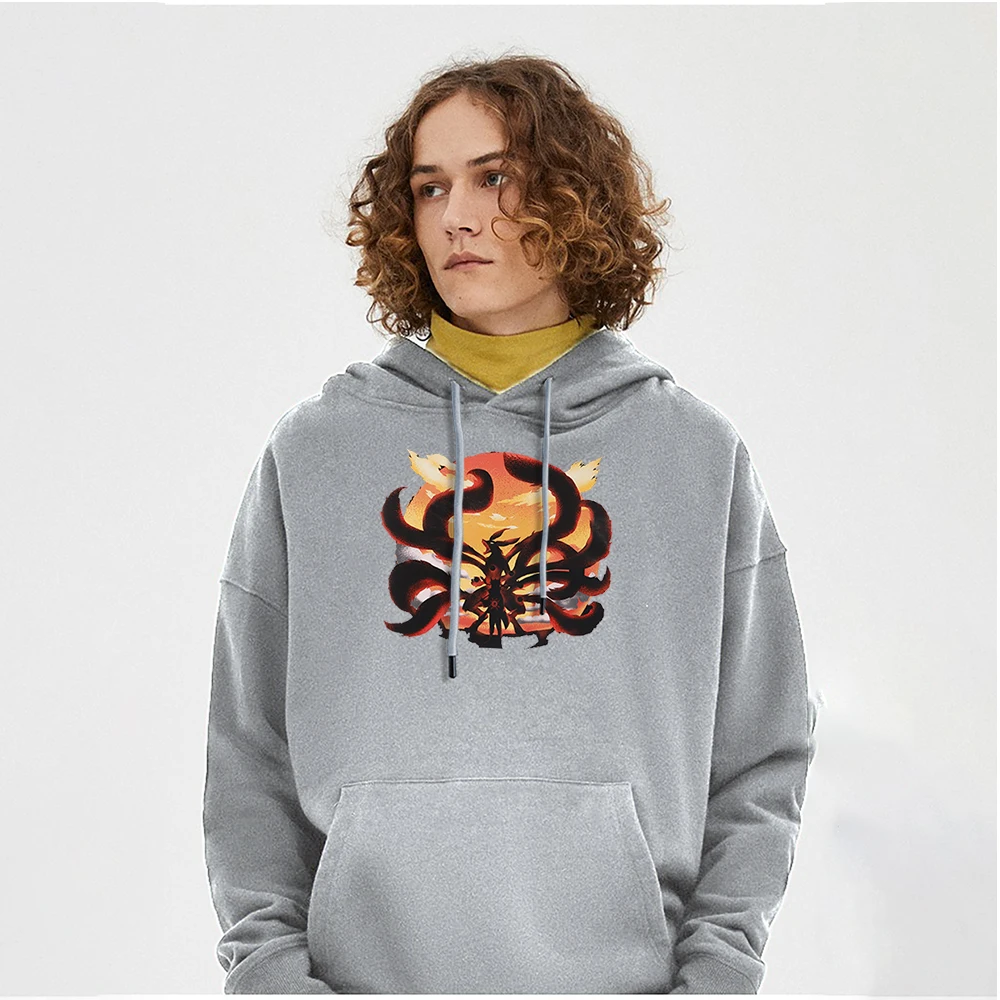 

Sweatshirt Mens Japanese Street Naruto Animekurama Fashion Pattern Pullover For Man Funny Cool Hoody Warm Male Hoodie