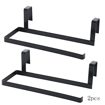 

2pcs Creative Cabinets Free Perforated Roll Paper Holder Kitchen Paper Hanger Creative Plastic Wrap Shelf Paper Towel Rack