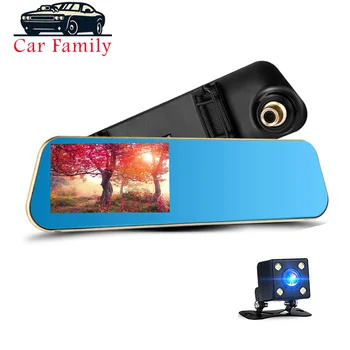 

Full HD 1080P 4.3 inch DVR Dash Camera Car DVR Mirror Rearview Dual Lens Dash Cam Digital Auto Registrator Camcorder