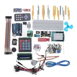 Для UNO R3 Super Starter Kit LCD1602 макетная плата блок питания зуммер для Arduino