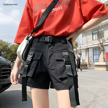 

PANTS Women High Waisted Shorts Ladies Summer Fashion Plus Size Streetwear Casual Cargo Shorts With Belt Pockets Jogging Shorts