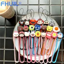 Очаровательные Мультяшные Милые силиконовые шнуры для телефона, наручный ремешок Kawaii, ремешок для ключей, iPhone, samsung, мобильная цепочка, веревка, шнур