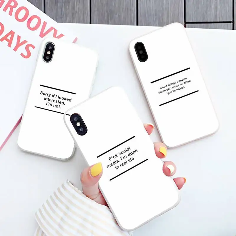 

Funny Simple text Letters coque shell cover capa Phone Case Candy Color for iPhone 6 7 8 11 12 s mini pro X XS XR MAX Plus