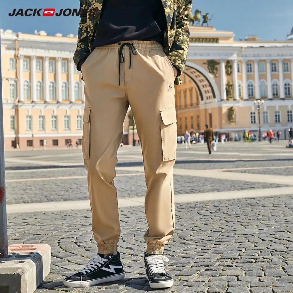 JackJones мужские повседневные эластичные брюки карго модная мужская одежда 219314539 - Цвет: SUNTAN