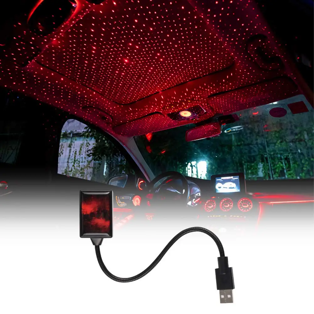 Auto-Rotate Star Night Light Portable Decoration Flexible USB With Romantic Multiple Modes For Car Bedroom Party (Red) | Автомобили и