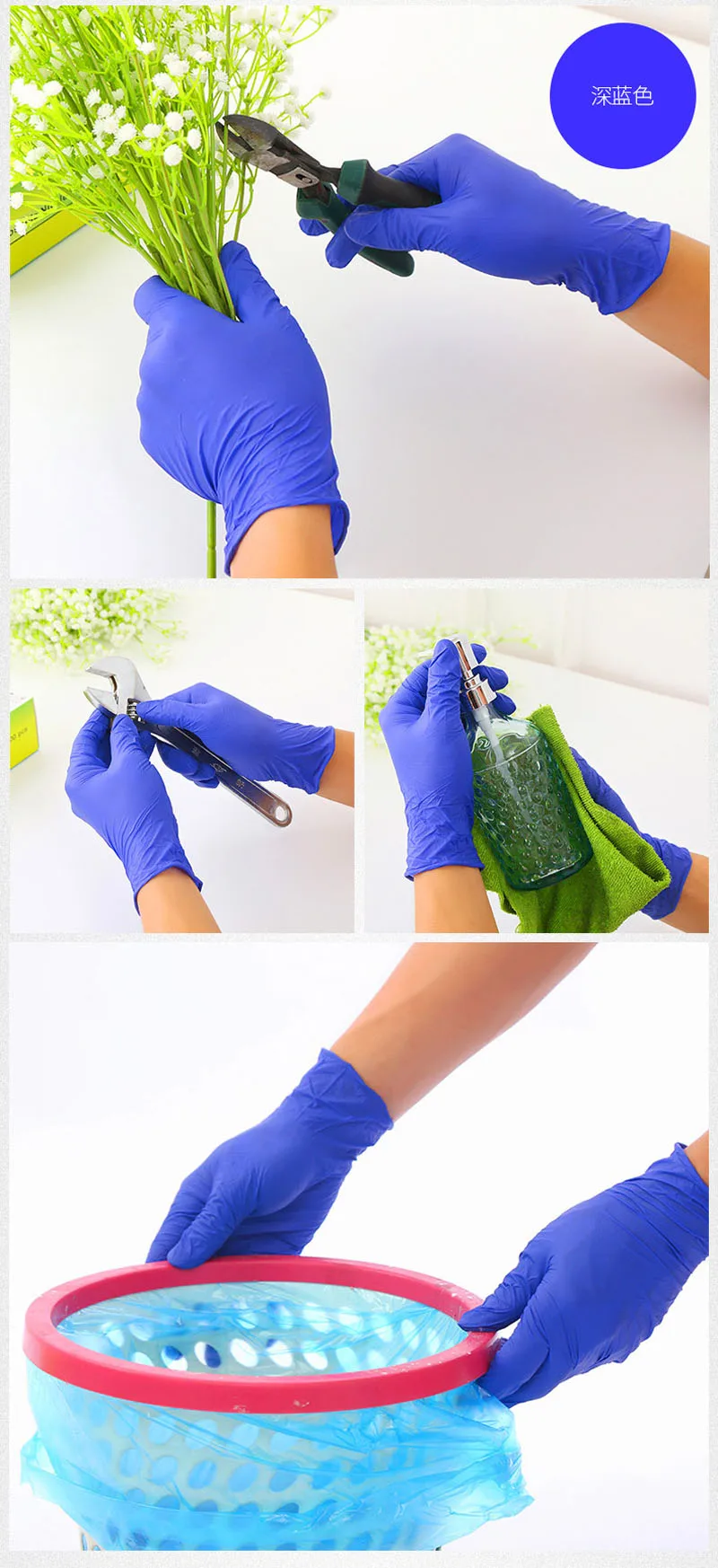 100 штук одноразовые латексные перчатки ding qing резиновые пластиковые медицинские лабораторные охраны труда Бытовая защита
