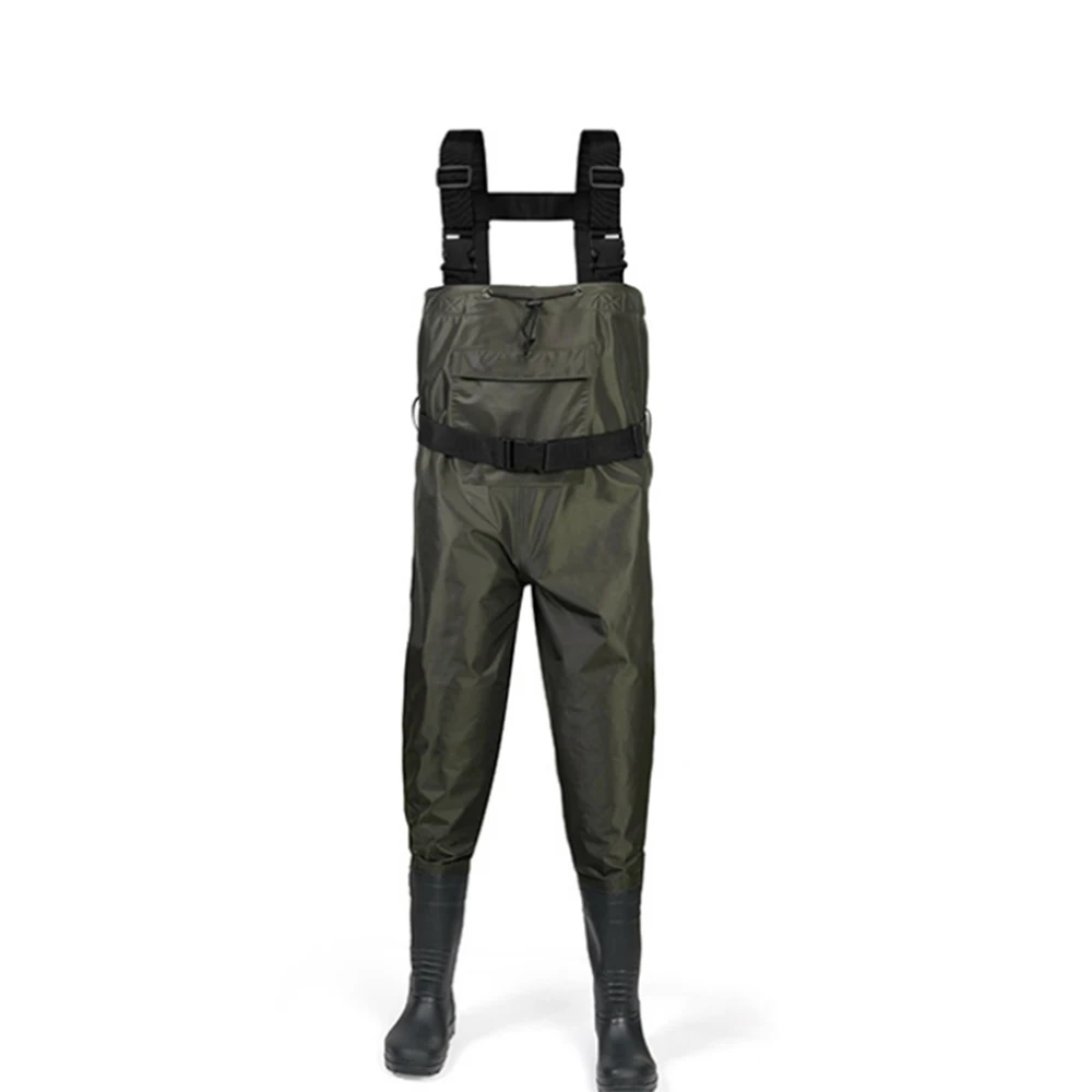 

Breathable Nylon fabric fishing chest waders with boots aquatic overalls