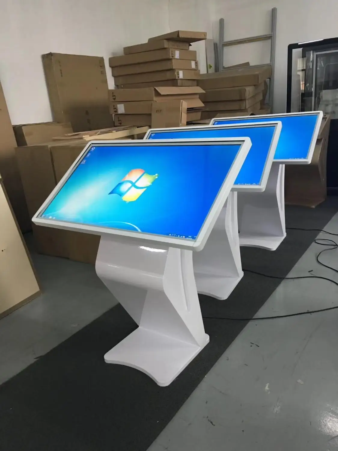  55 inch standalone floor map guide table touch lcd advertising screen kiosk with CPU i5 RAM 4GB PC 