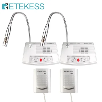 

2pcs Retekess TW101 3W Two-Way Window Intercom Counter Interphone Window Speaker For Restaurant Food Bank Station business Store