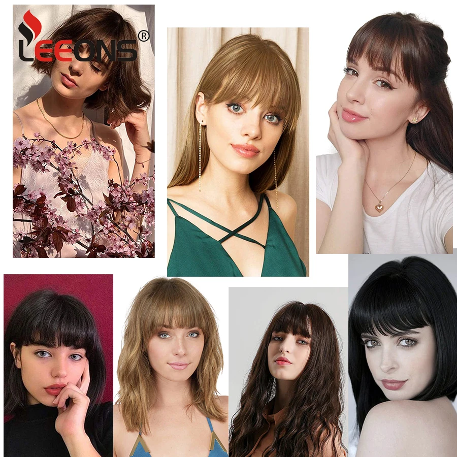 Synthetic Bangs Hair Clip In Extensions Natural Fringe Bangs Clip In Front Neat Flat Bang One Piece Straight Hairpiece For Women images - 6