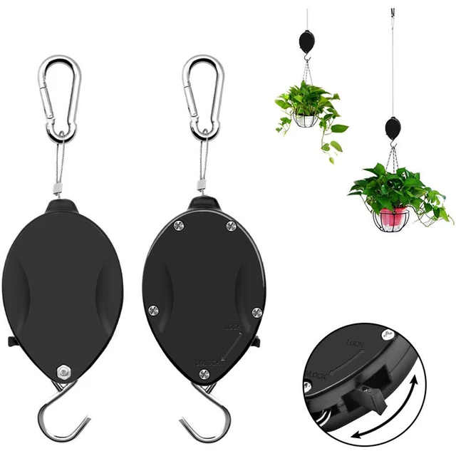 Retractable Hook Hanger, Hanging Plant Pulley