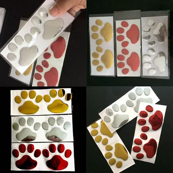 

4Pcs/Set Car Sticker Cool Design Paw 3D Animal Dog Cat Bear Foot Prints Footprint Decal Car Stickers