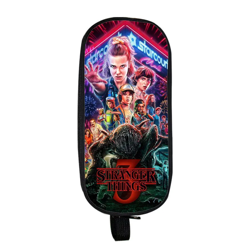 High Quality Stranger Things 3 Pencil Case Kids Pencil Bag Fashion Kids Gifts Pencil Holder Student Boy Girl Cute Stationery Bag