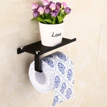 

Toilet Paper Holder With Shelf Wall-mounted Mobile Phone Paper Towel Holder Creative Bathroom Roll Paper Organizer Rack Supplies