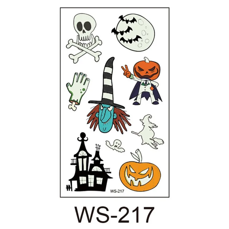 

Halloween Cute Luminous Sticker Funny Eco-friendly Tattoo Waterproof Safety Sticker Party Cosplay Kids Clothes Decor Gift