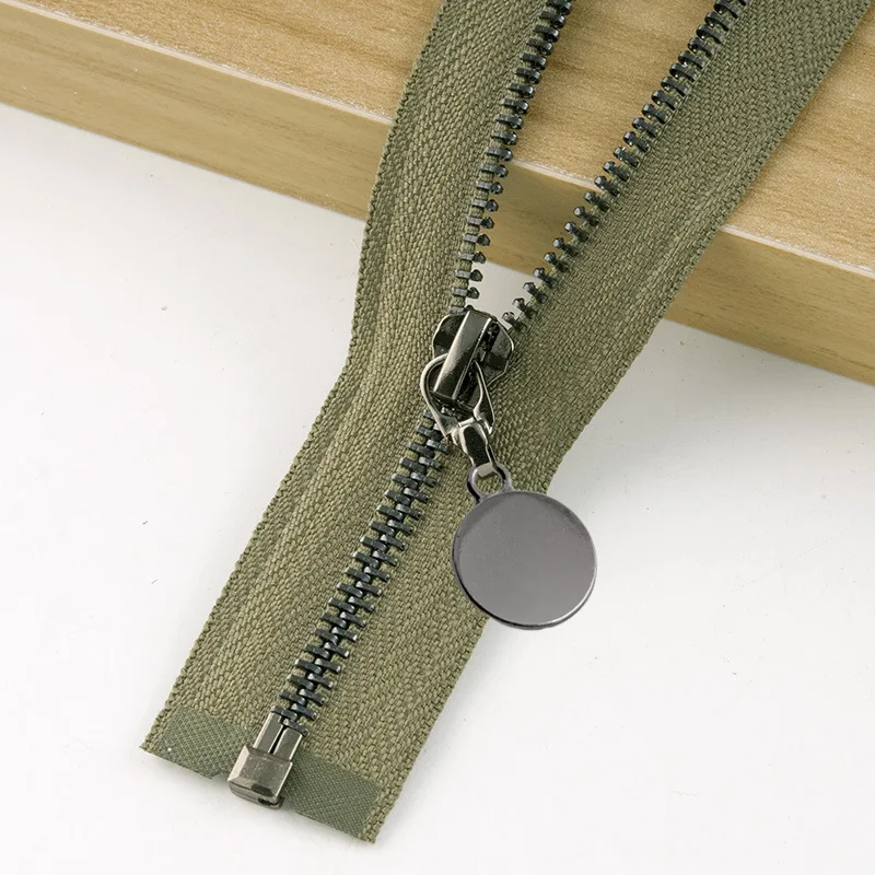 navygreenblack 1/2 шт автоматический замок 85 см открытые металлические молнии 5# пуховик пальто юбка молния для шитья молния ремонтные комплекты DIY аксессуары для одежды - Цвет: navygreenblack