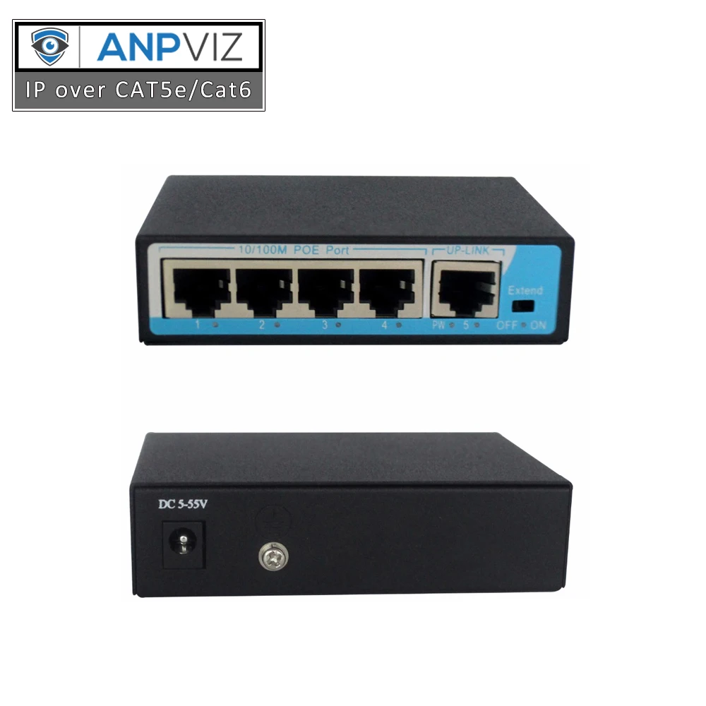 poe Switch gigabit POE Injector Power supply Ethernet Network for IP Camera VoIP Phone AP devices CCTV Accessories | Безопасность и