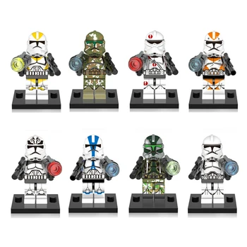 

8pcs/Set DISNEY Star Building Blocks Imperial Stormtrooper Clone Commander Wars Figures Bricks Dolls Toy For Kid