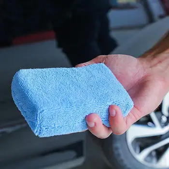 

Car Cleaning Sponge Block Soft Microfiber Car Wax Applicator Pad Polishing Sponge Terry Cloth Box Polished Cleaning Block