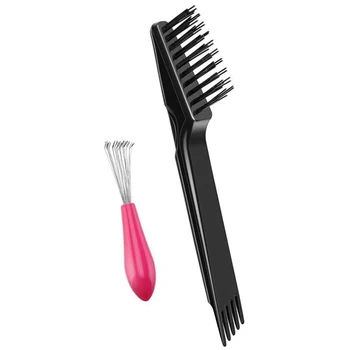 

2pcs/set Hair Brush Cleaning Tool Comb Cleaning Brush Hair Comb Cleaner for Removing Lose Hair