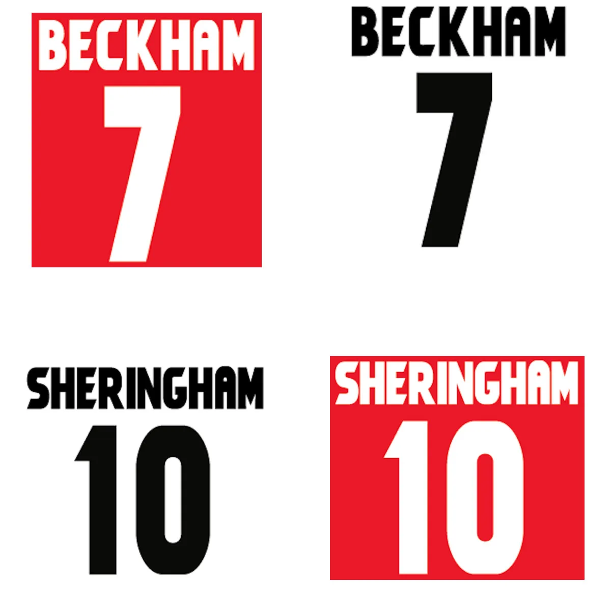 Manchester United Beckham Nameset Shirt Soccer Number Letter Heat Football Home 