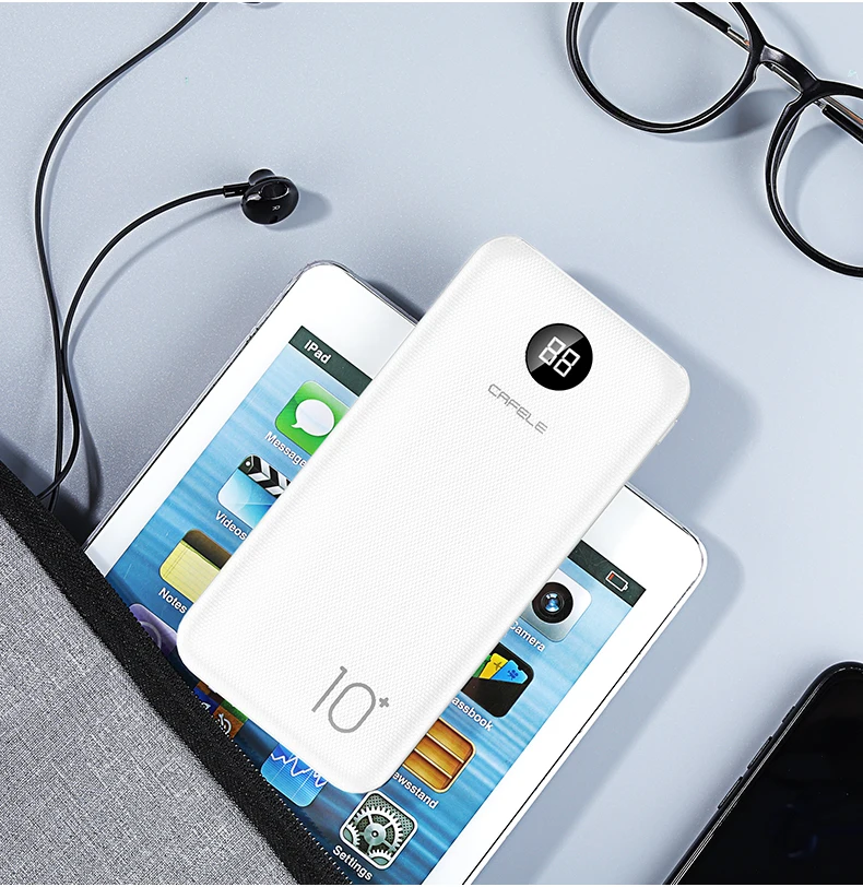 Cafele 10000 мАч портативное зарядное устройство для iPhone Xiaomi samsung huawei внешний аккумулятор ультра тонкий