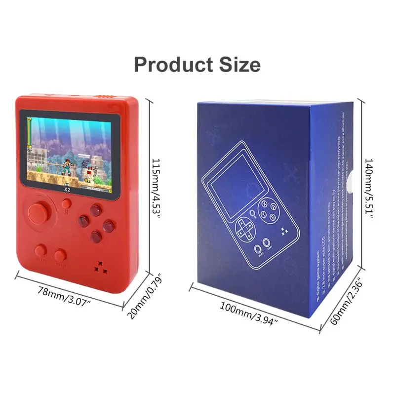 X2 мини портативная игровая консоль 2," Lcd Hd экран игровая машина с 2500 играми