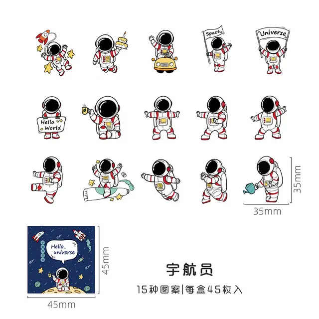 45Pcs/box Beautiful Scenery Stickers Cute Colorful Cloud Stickers Journal Diary Scrapbooking Stationery Decoration Stickers P