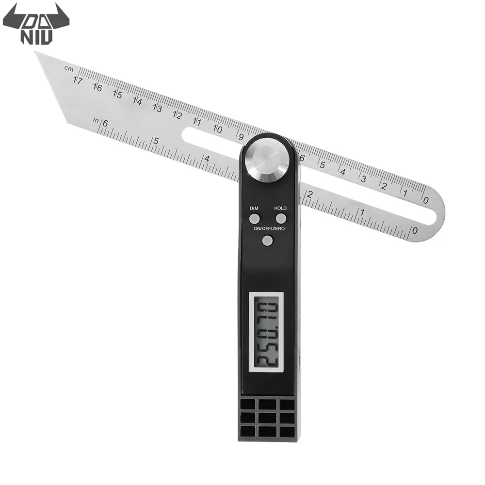  DANIU LCD Digital Meter Angle Inclinometer Sliding T Ruler Bevel Gauge Finder T Digital Protractor 