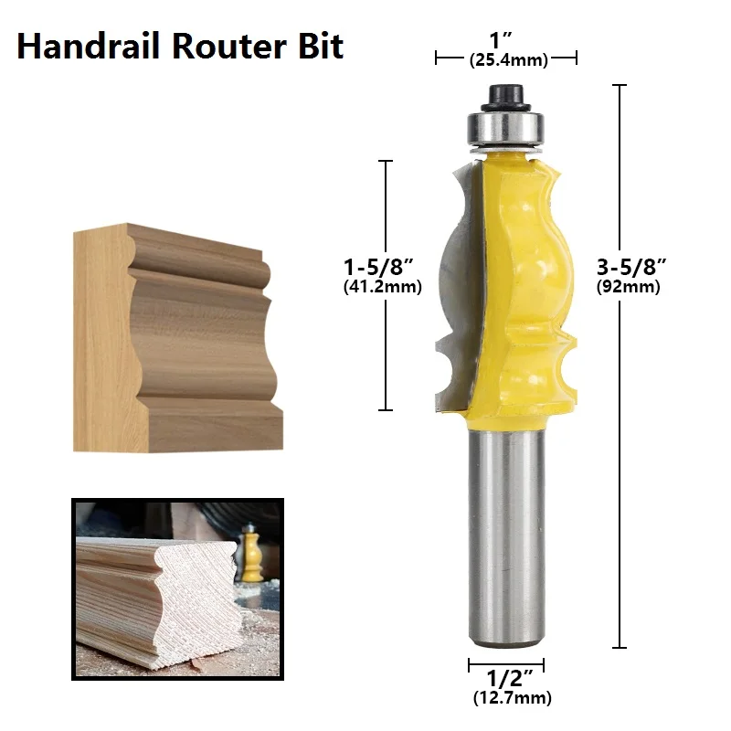 1 шт. 1/2 ''(12,7 мм) Хвостовик формовочный Фрезер бит перила фрезы шипы для деревообработки Фрезы с ЧПУ - Длина режущей кромки: Handrail Cutter