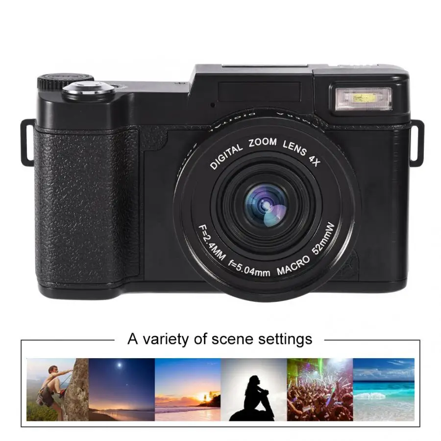 24MP Full HD DV 1080P 4 раза цифровой зум вращающийся Экран широкий угол обзора Камера штепсельная вилка стандарта США