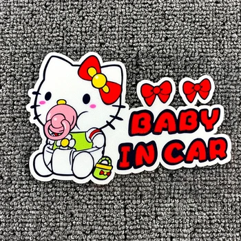 

Car Styling Reflective Sticker Lovely Girl BABY IN Car Warning Mark Decal
