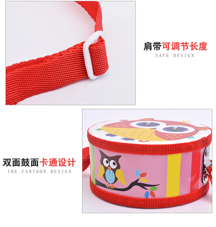 Children shuang mian gu Infant Double-Sided Hand Drums Percussion Instrument Newborn Wooden Toy Baby Unisex Non-Snare Drum