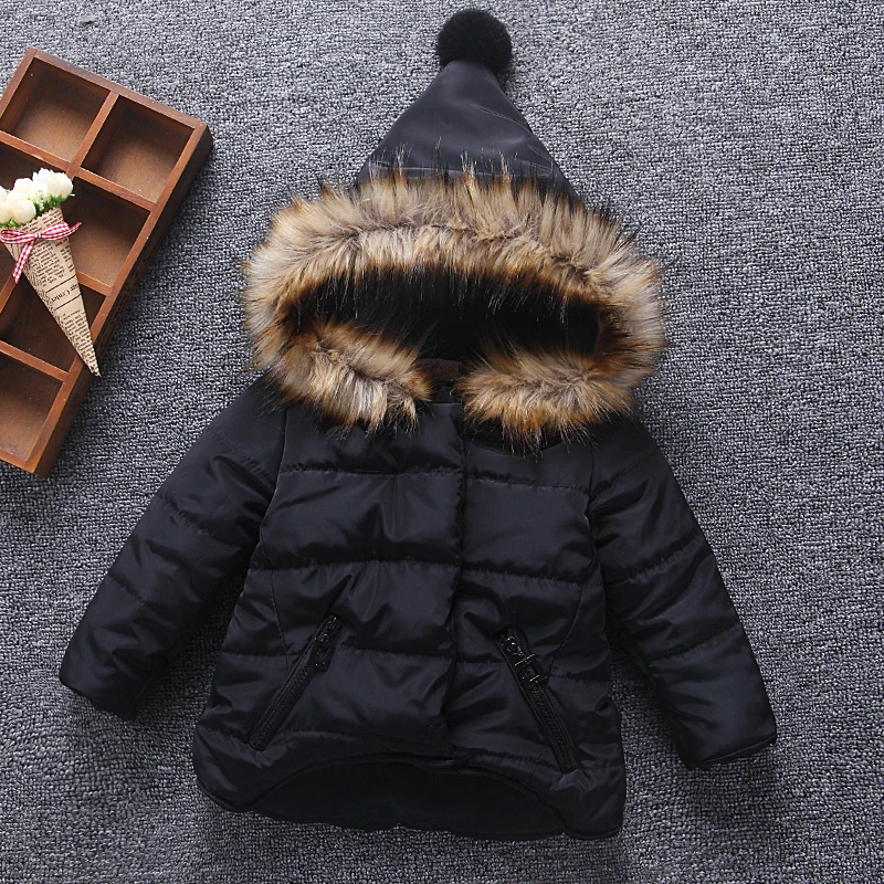 Новинка 2017 года зимние куртки для девочек детские пальто с капюшоном плотные От 1