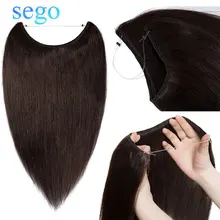 Cheap SEGO 60g-80g 16"-24" Invisible Wire Flip in Hair Extensions Straight Brazilian Non-Remy 100% Human Hair Weft Fish Line Hair Cheap SEGO 60g-80g 16"-24" Invisible Wire Flip in Hair Extensions Straight Brazilian Non-Remy 100% Human Hair Weft Fish Line Hair