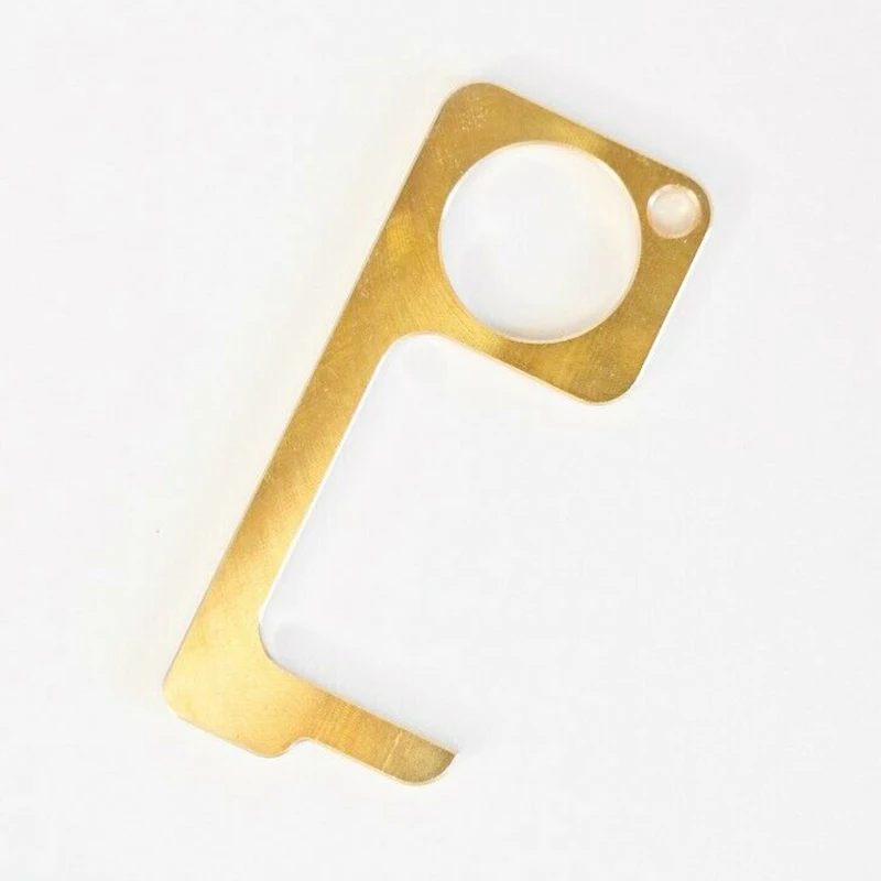 

Newly Mini Self-Cleaning Reusable Handle Tools Door Opener Press Elevator Hand Stick Copper Color New MK