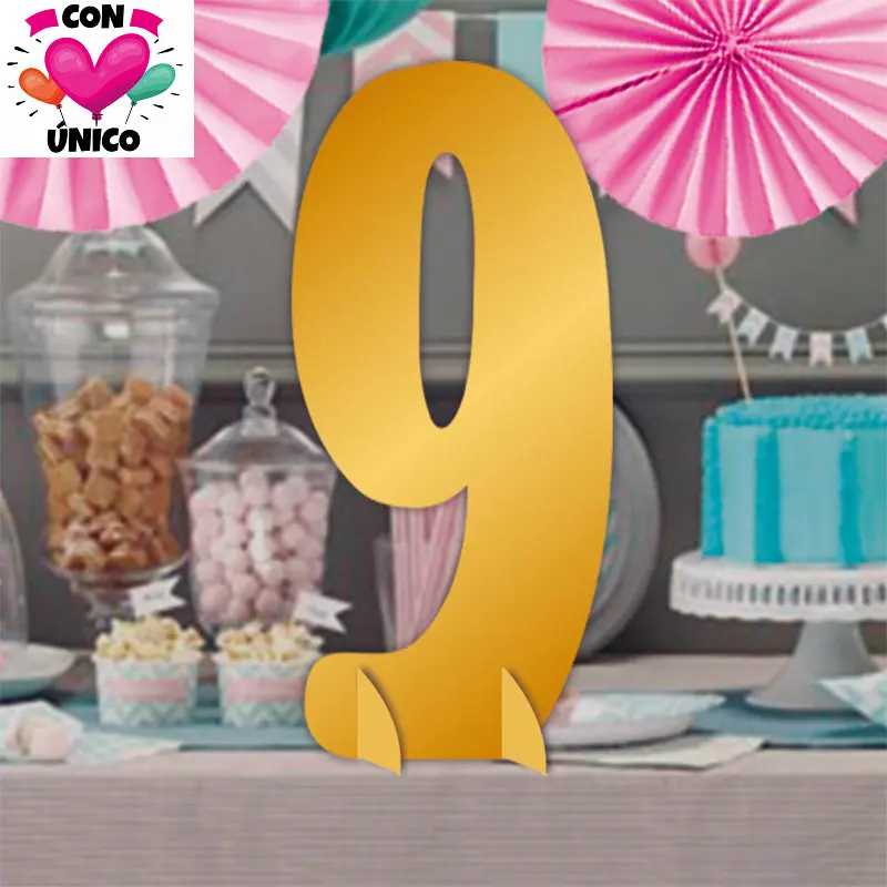 CONUNICO Happy Birthday Party Wedding Party Kids Party Table Decorations Party Supplies Shiny Golden EVA Foam Number 9,GD52705