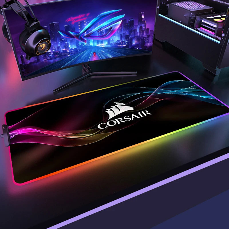 Diy logotipo corsair rgb grande jogo mouse pad computador computador