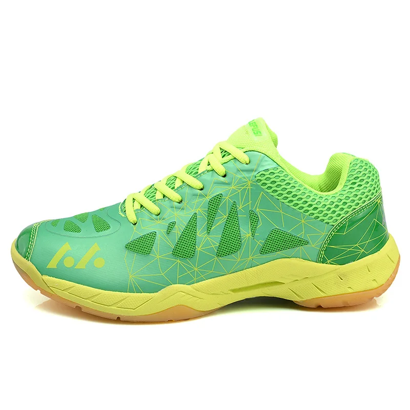Кроссовки для мужчин и женщин; обувь для бадминтона; Высококачественная обувь из ЭВА с защитой от скольжения; Профессиональная женская спортивная обувь; большие размеры - Цвет: Зеленый