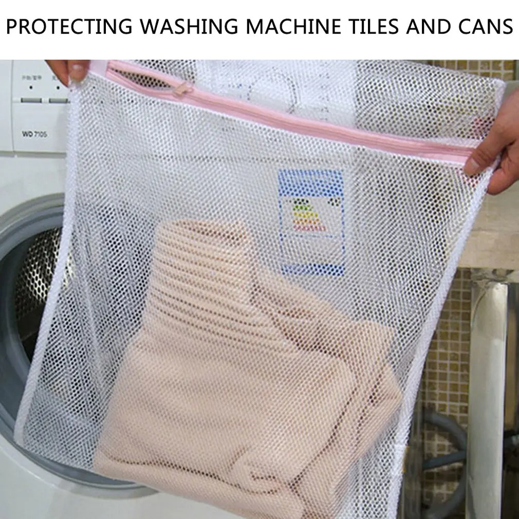 2 Size Zippered Mesh Laundry Wash Bags Delicates Lingerie Bra Socks Underwear Washing Foldable Machine Clothes Protection Net