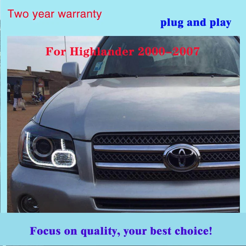 Автомобильный Стайлинг для Toyota Головной фонарь Highlander фары 2000 2004 2006 2007