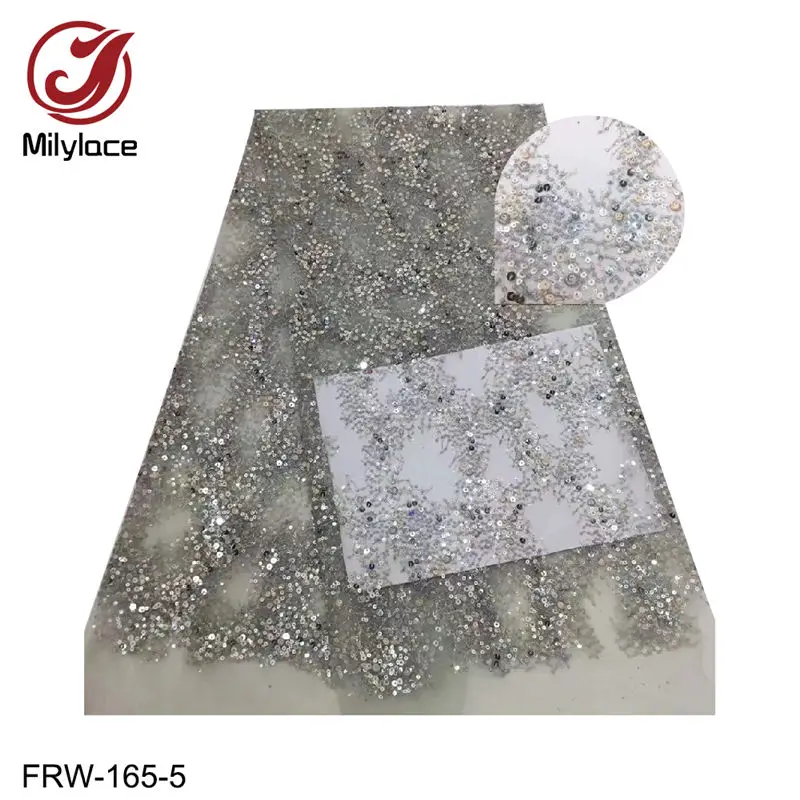 FRW-165-5 Нежные блестки кружевная ткань высокого качества цветные блестки африканская кружевная ткань тюль кружево для вечерних платьев FRW-165 - Цвет: FRW-165-5