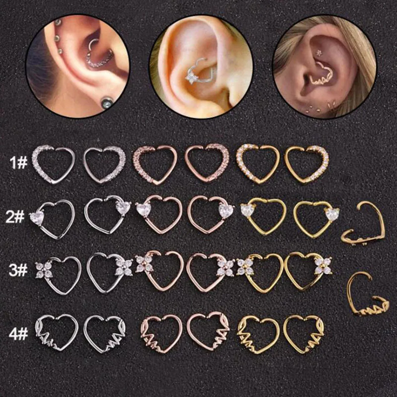 1PCCopperHeartShapeNosePiercingsDaithPiercingsSeptumEar