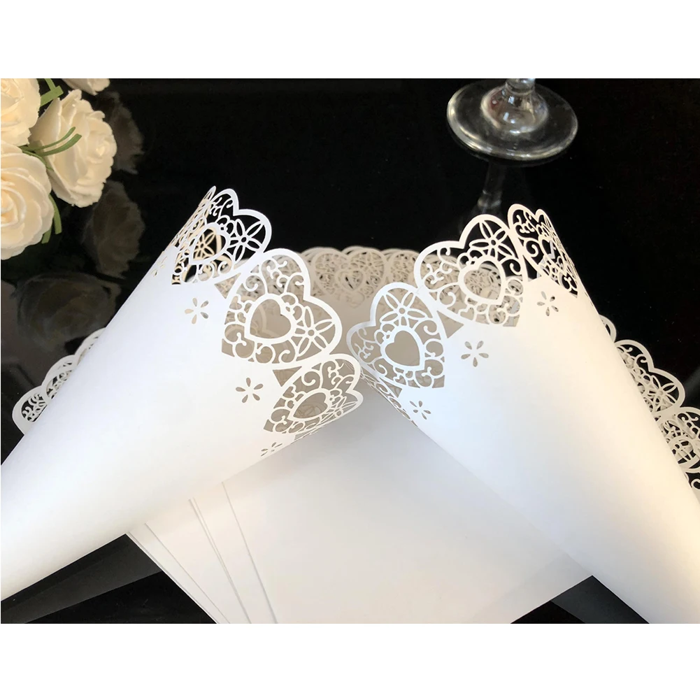 50/100 шт. Вечерние аксессуары для мероприятий DIY легкая бумага легко использовать конфетти конус Свадебный цилиндр с цветком домашний разброс цветы ремесла