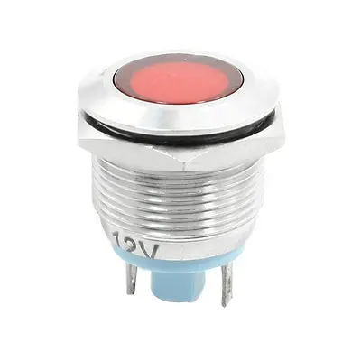 DC 12V 19mm Panle встраиваемый индикатор красного света сигнальная лампа