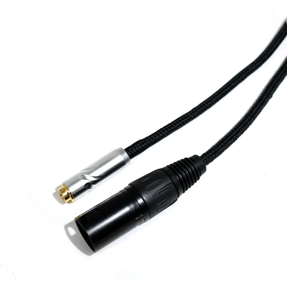 Hifi 8 Cores headphone Cable Audio extension wire cord Silver Plated 4 pin xlr male to 4 4mm female audio adapter plug