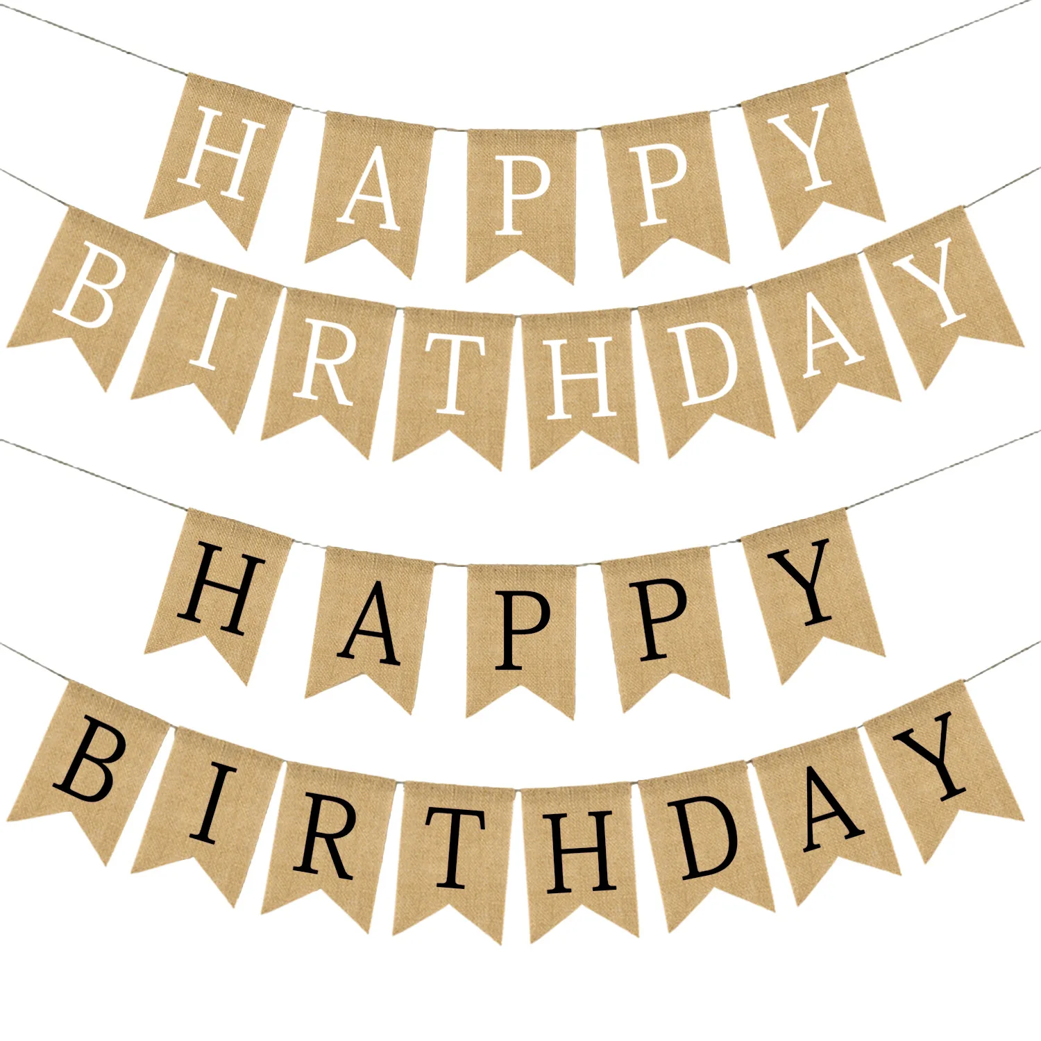 

ZOTOONE Happy Birthday Banner Linen Swallowtail Flags Baby Shower Birthday Party Decorations Photo Booth DIY Party Decoration G