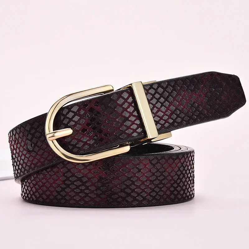 JIFANPAUL Women's Genuine Leather Fashion Belt with Ladies Dress High Quality Vintage Belt Luxury new Gold Buckle Free Shipping - Цвет: Y3